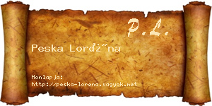 Peska Loréna névjegykártya